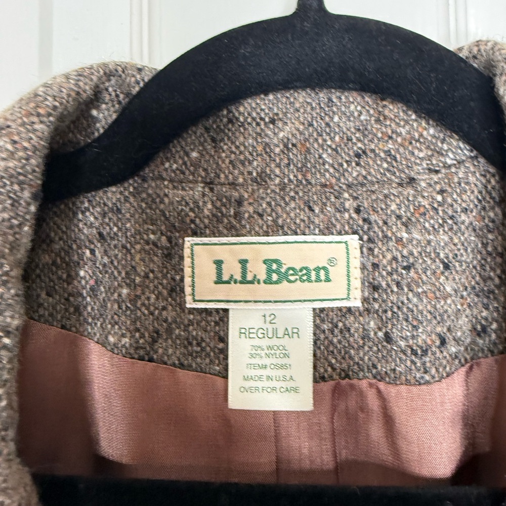 Vintage L.L. Bean Wool Tweed Blazer Jacket Size 12 USA Heritage Preppy Tailored - Picture 5 of 13